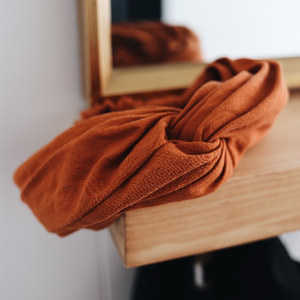 Zara Rust Orange Top-Knot Headband
